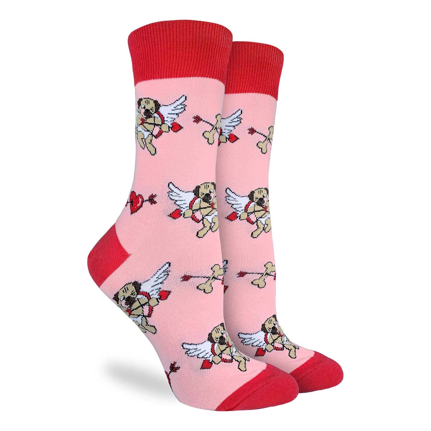 Women's Valentine's Day Cupid Pugs Socks