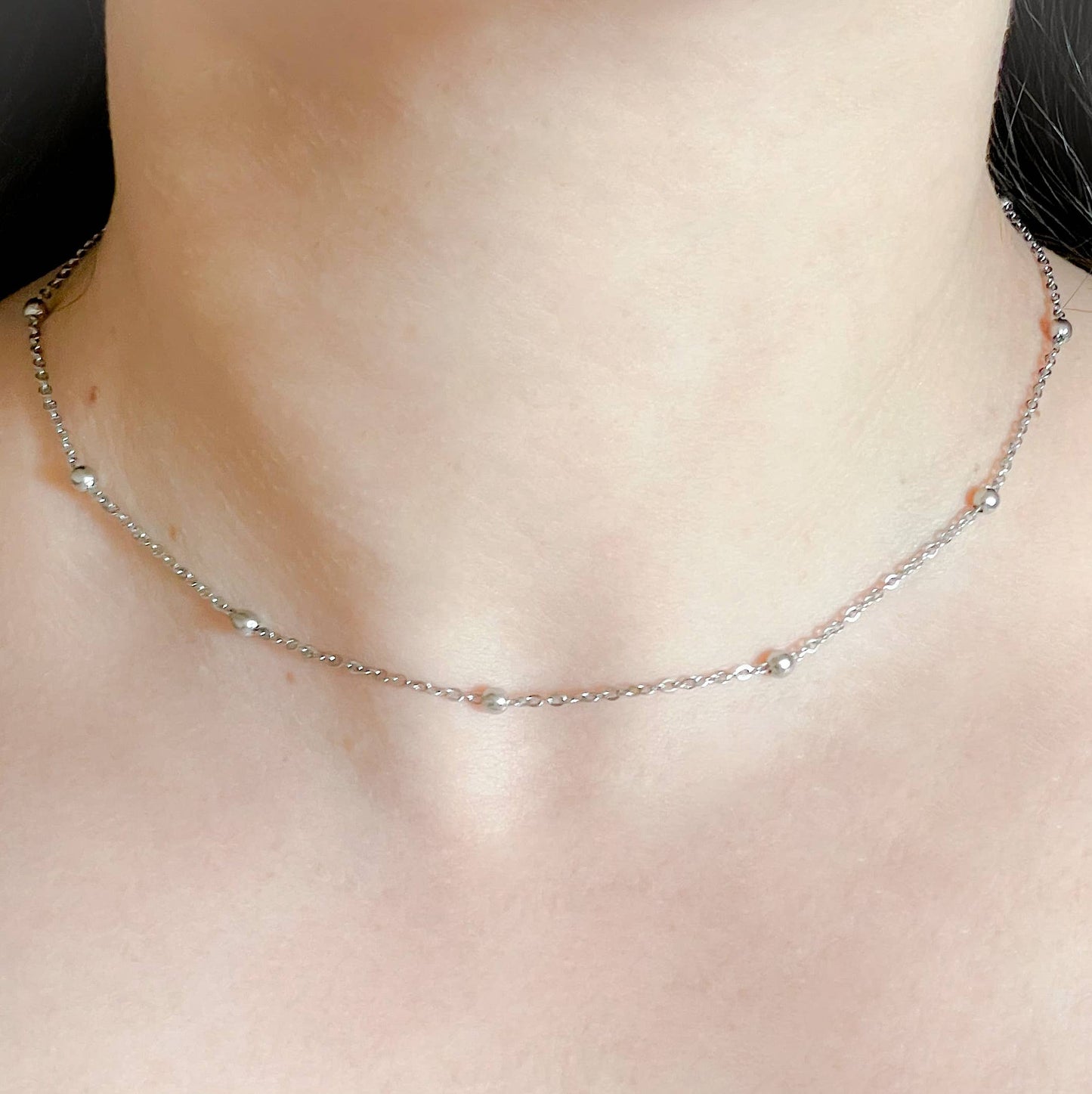 Satellite Chain Necklace - Tarnish-Free Beaded Gold Chain