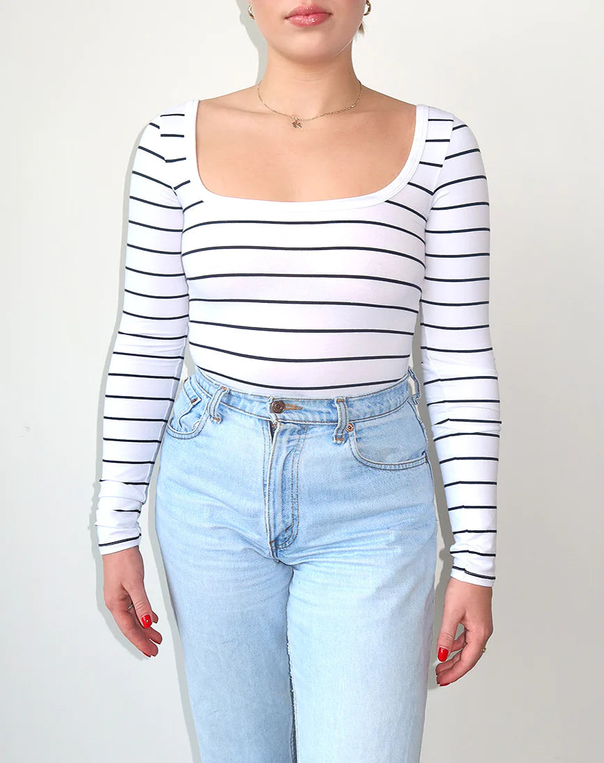 Long Sleeve Square Neck Bodysuit