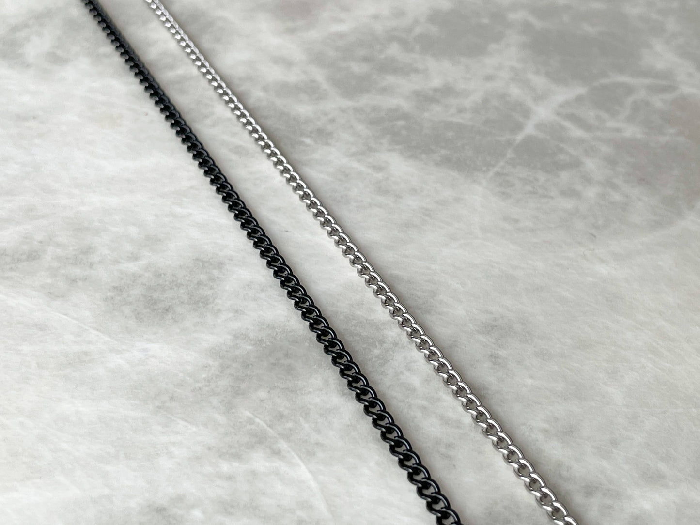 Curb Chain Necklace for Men - Men's Thin Cuban Chain