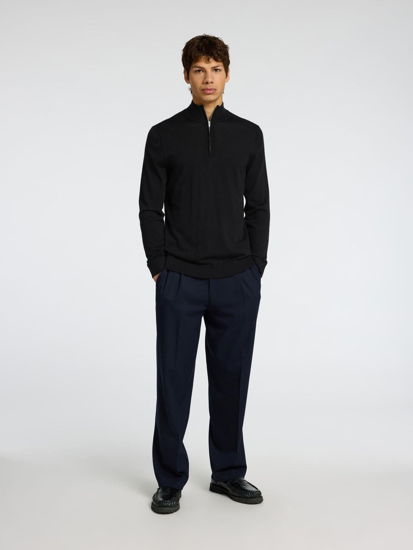 Merino Wool Half Zip Long Sleeve