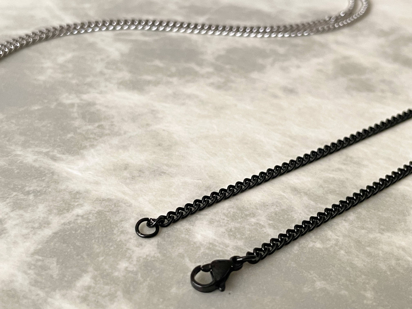 Curb Chain Necklace for Men - Men's Thin Cuban Chain