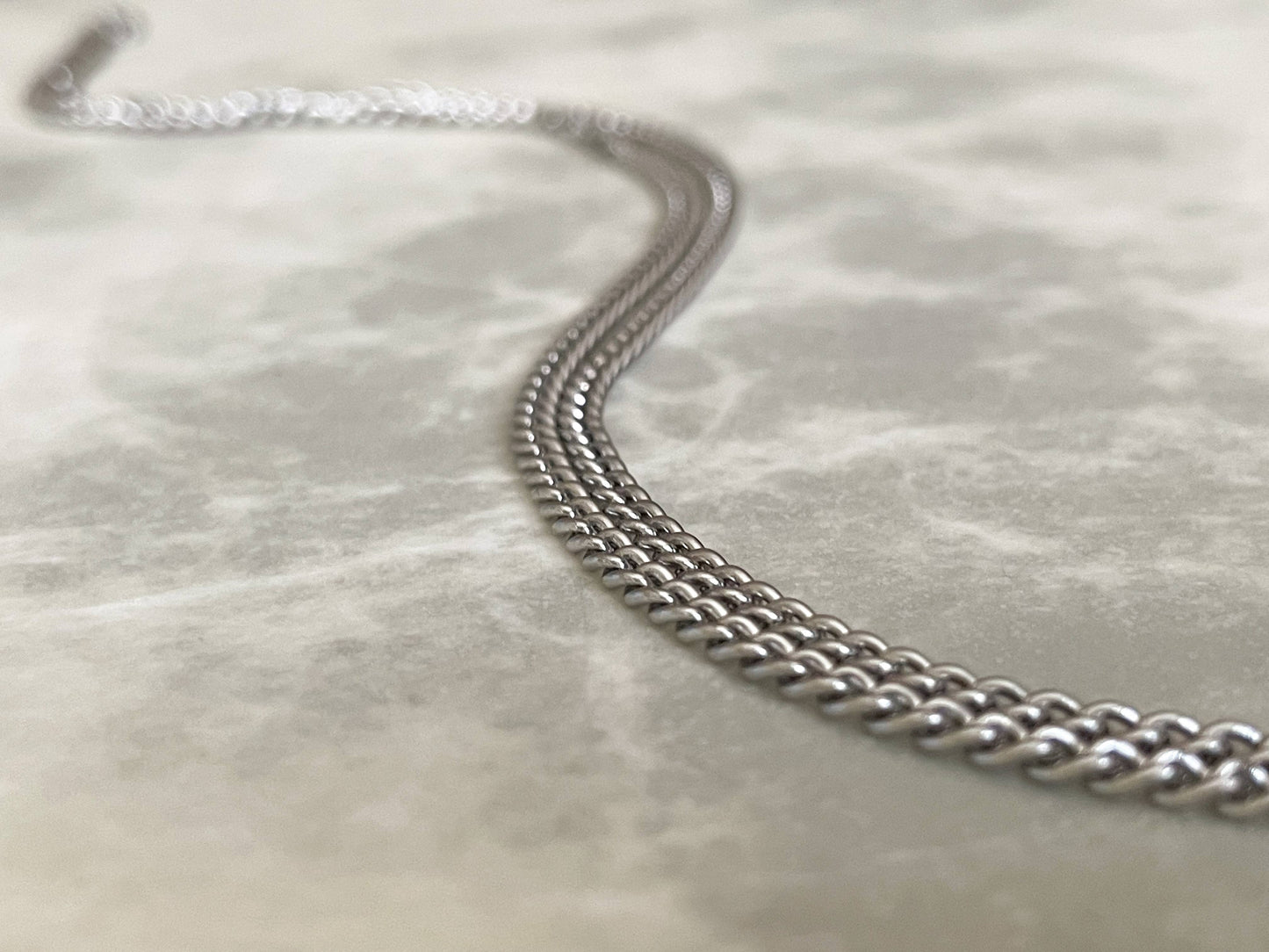 Curb Chain Necklace for Men - Men's Thin Cuban Chain