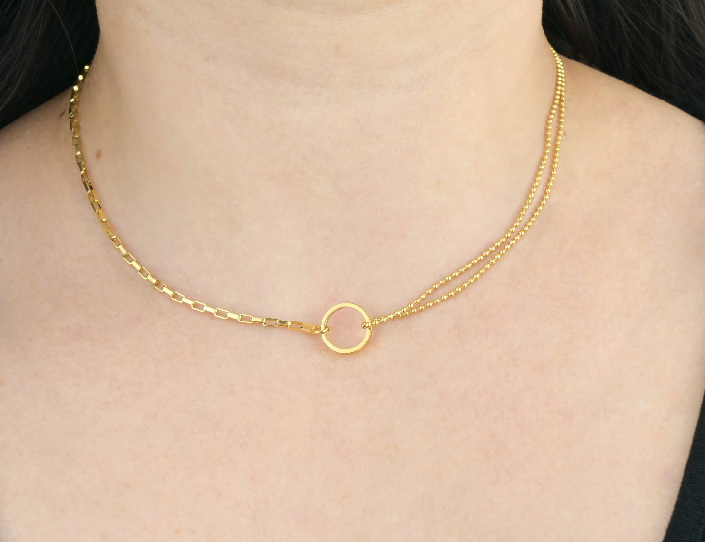 Circle Link Choker - Waterproof Asymmetrical Circle Choker