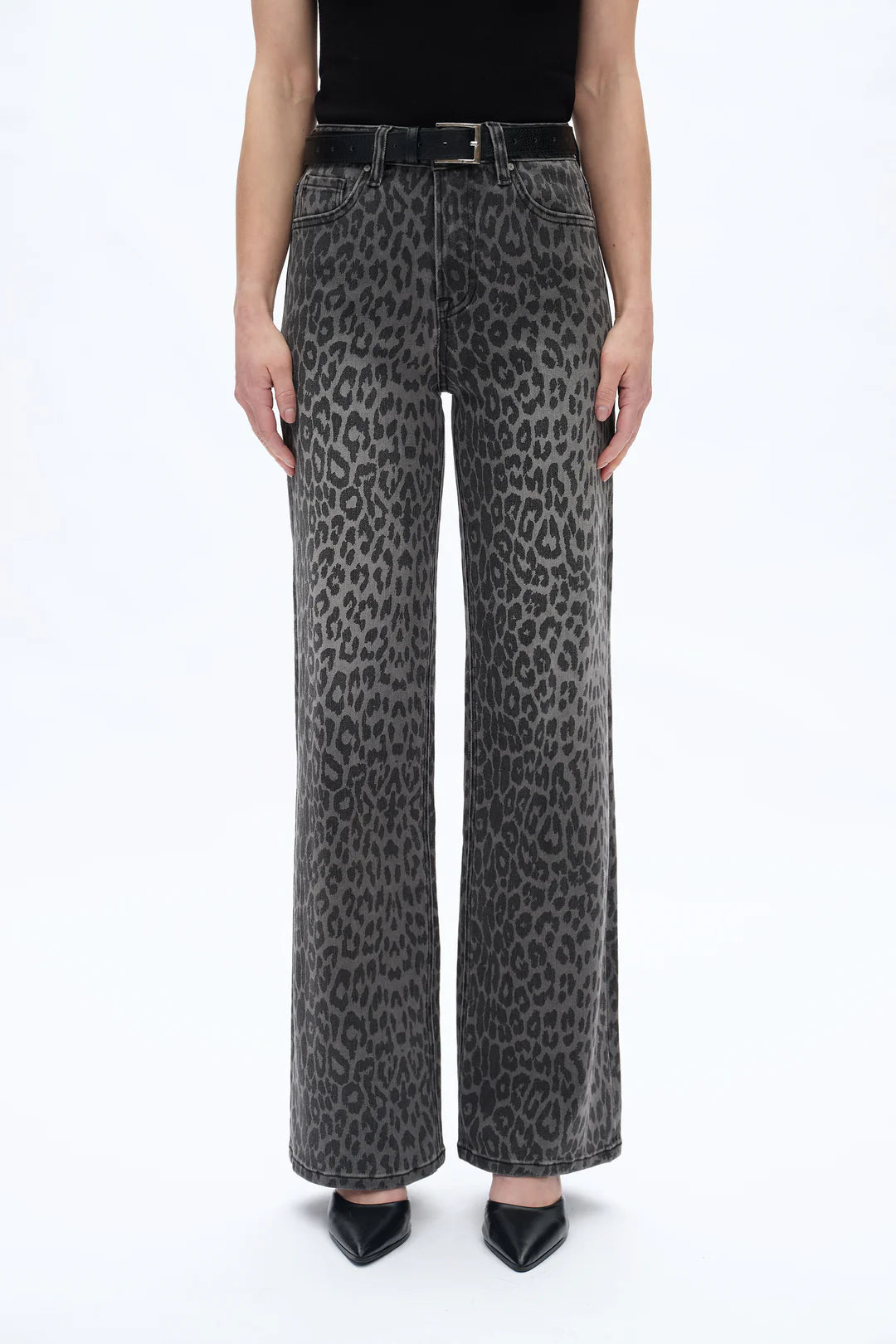 Black Leopard Wide Leg