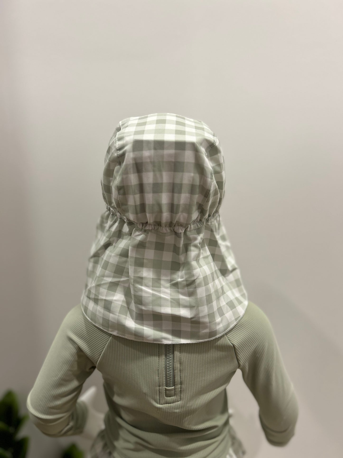 Baby Green Checkered Swim Hat