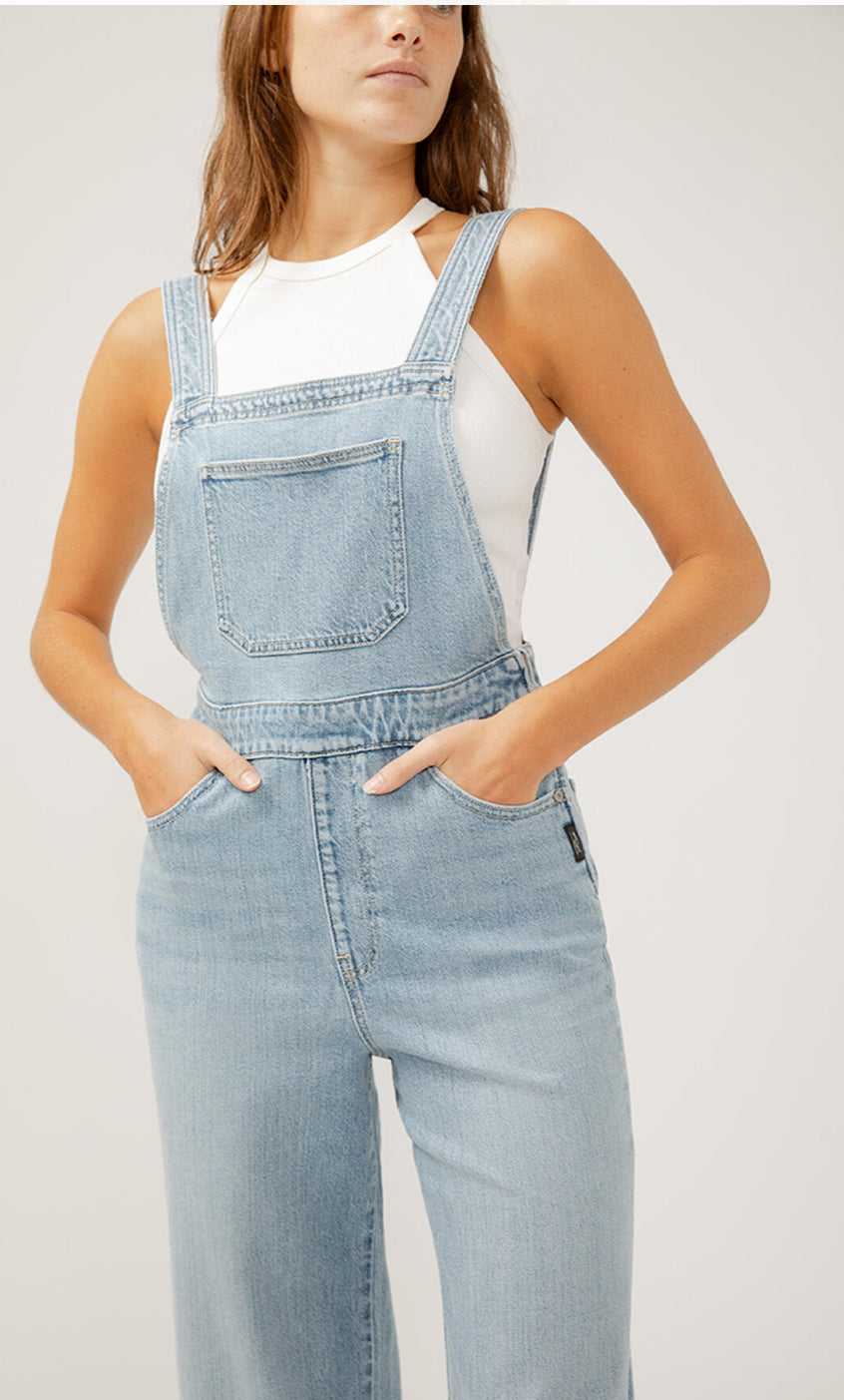 Wide Leg Overall Jeans
