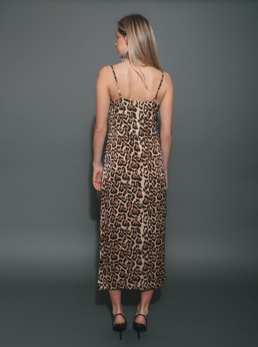 Crepe Maxi Dress With Cowl Neck