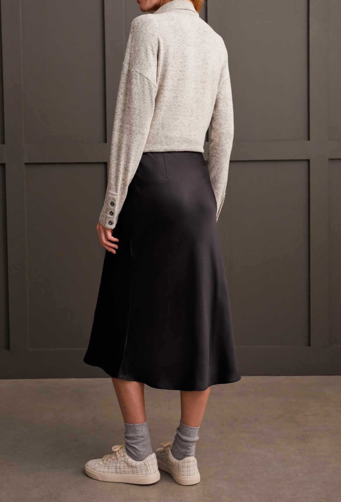Pull On Midi Skirt Elastic Wasit