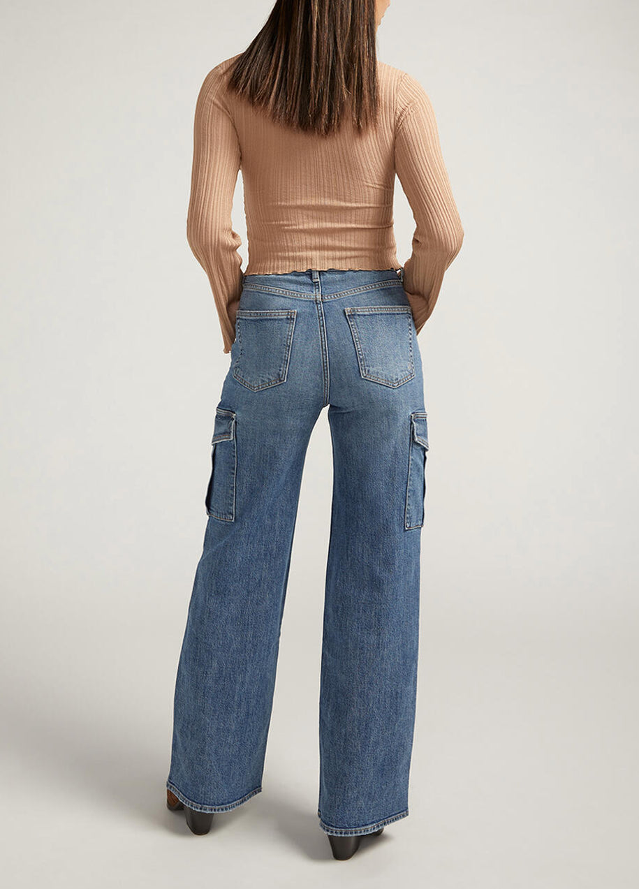 Denim Cargo Wide Leg