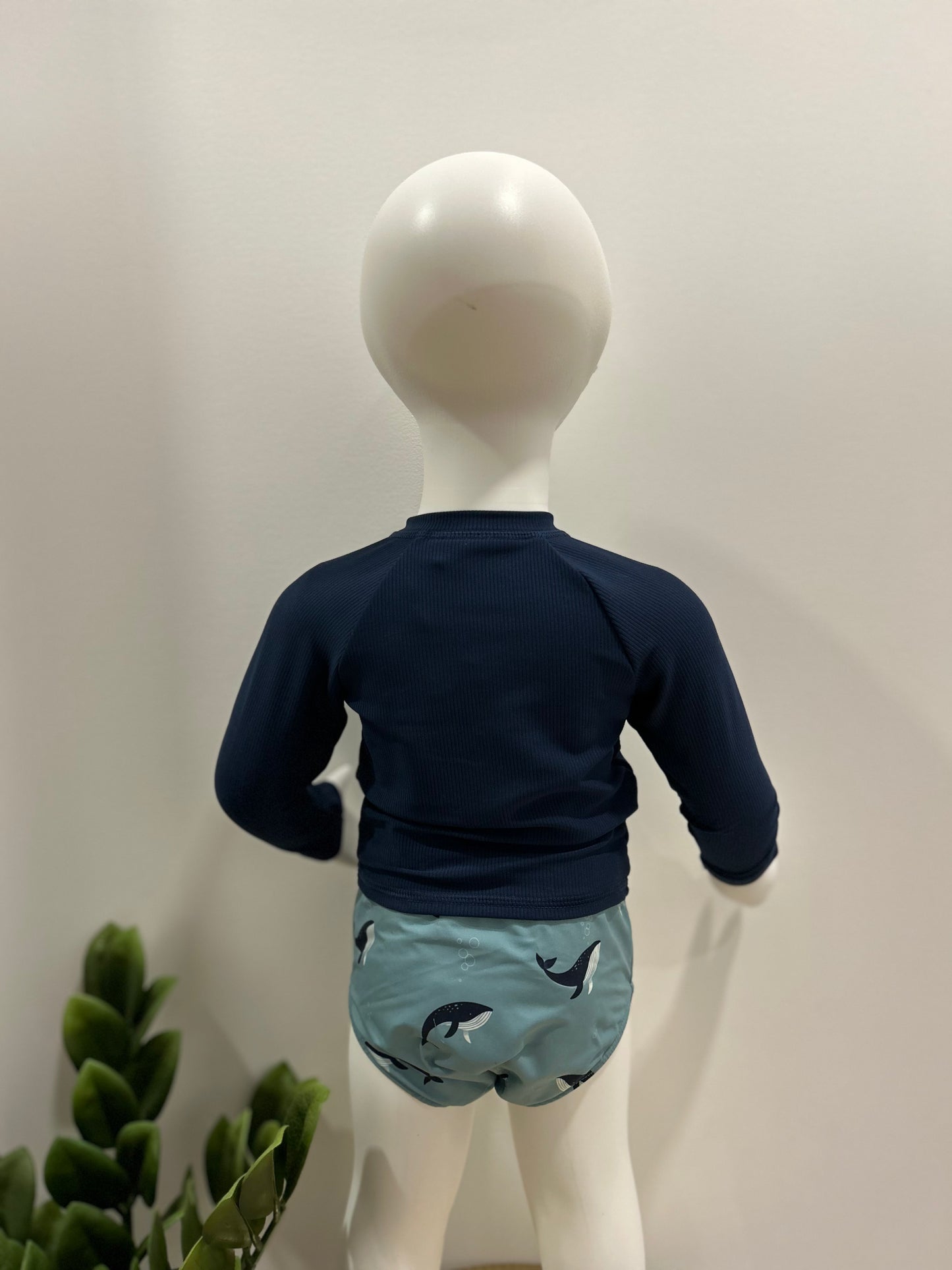 Baby Navy Whale 2 Piece Swimsuit