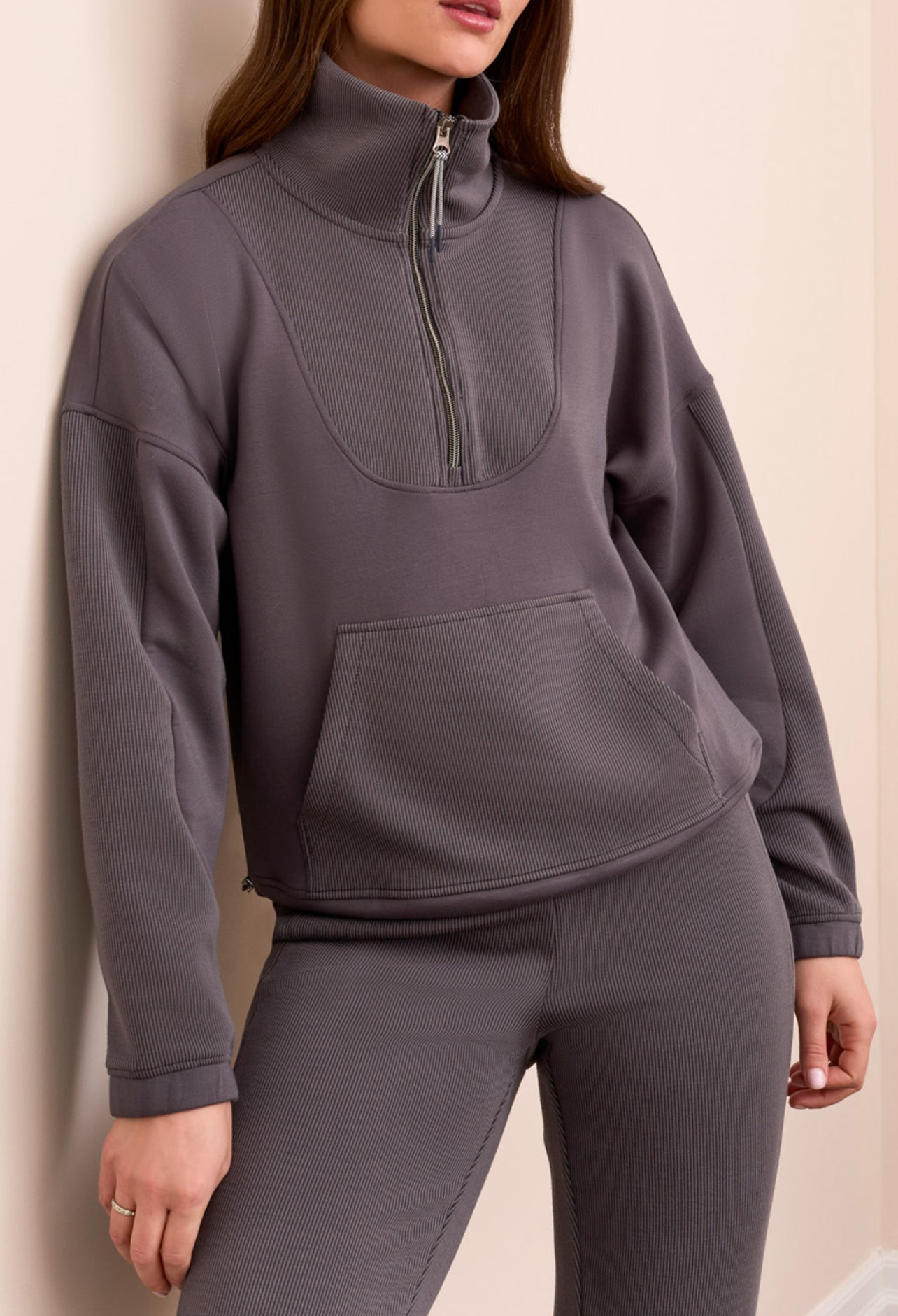 Mock Neck Quarter Zip Sweater