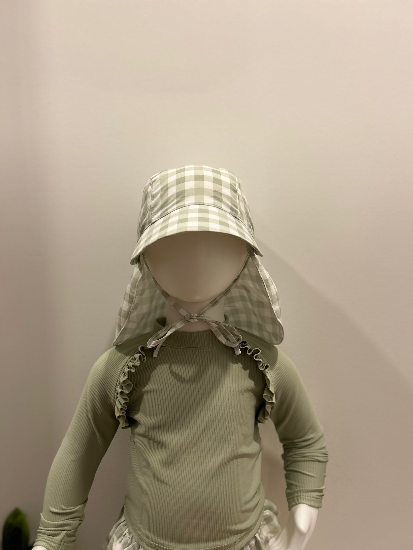 Baby Green Checkered Swim Hat