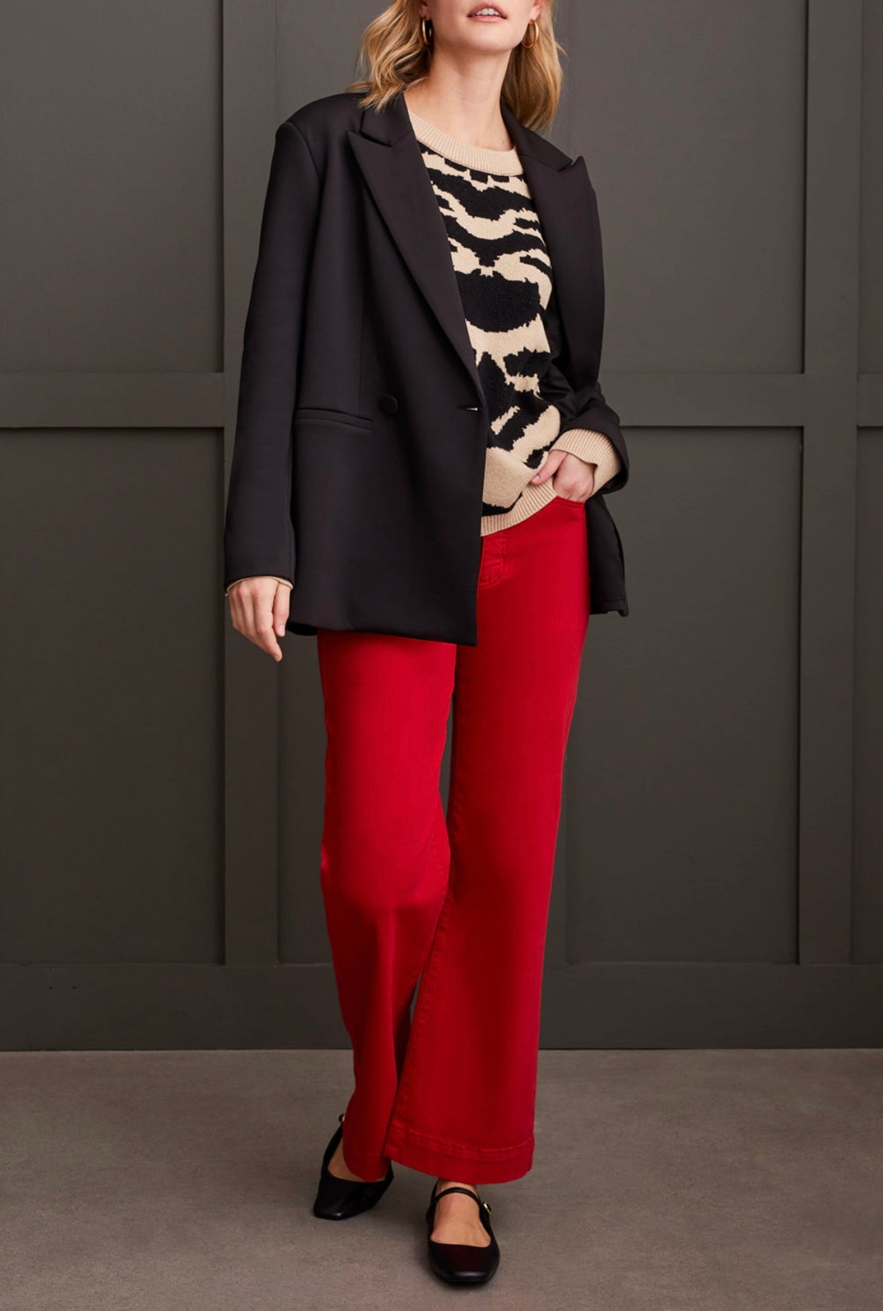 Crew Neck Jacquard Sweater