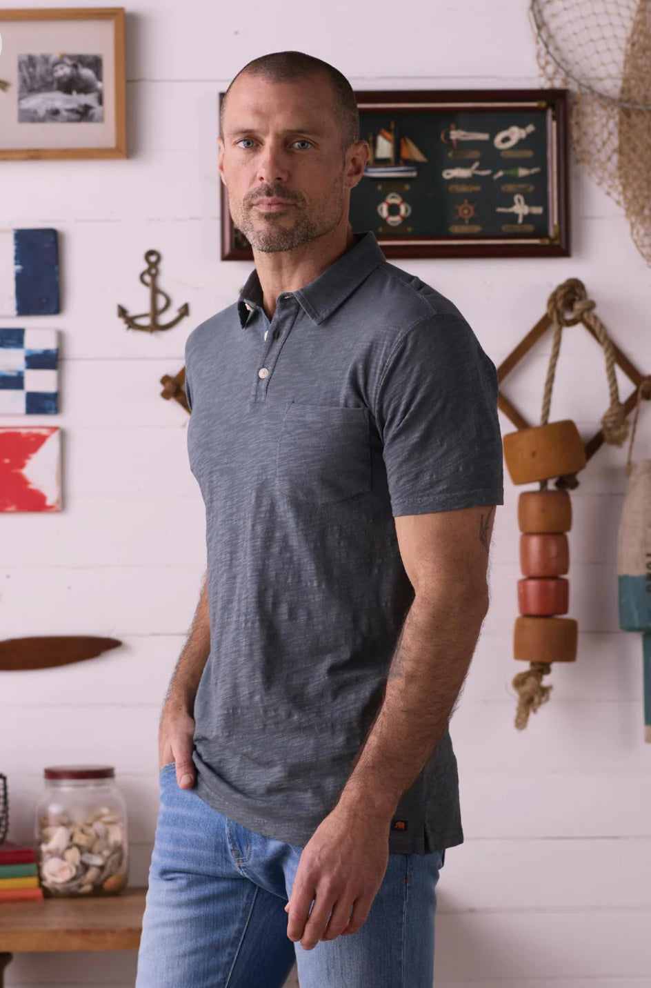 Vintage Slub Pocket Polo