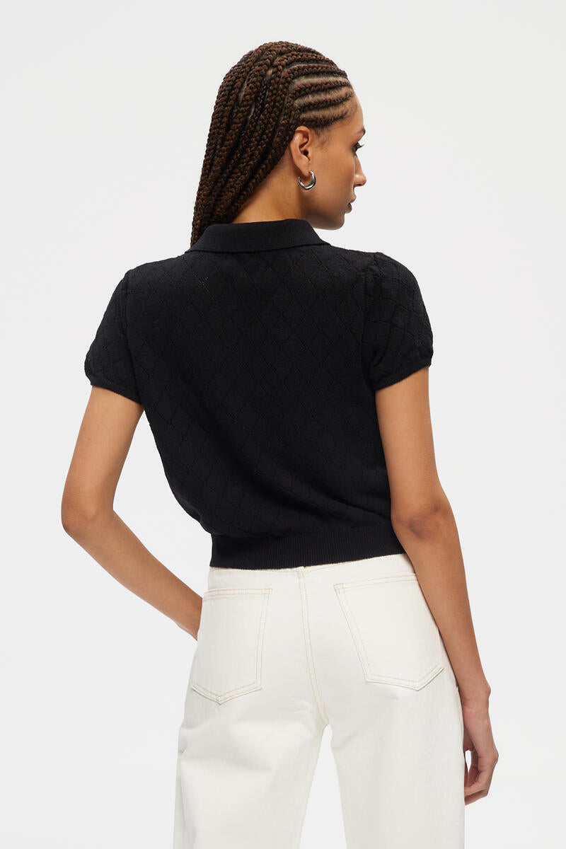 Diamond Polo Button Up