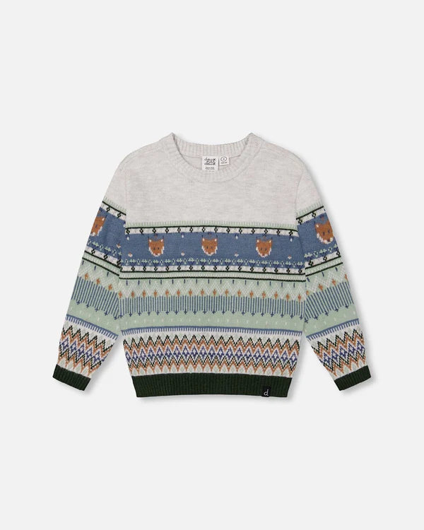 Jacquard Sweater With Fox