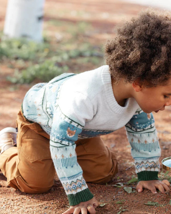 Jacquard Sweater With Fox