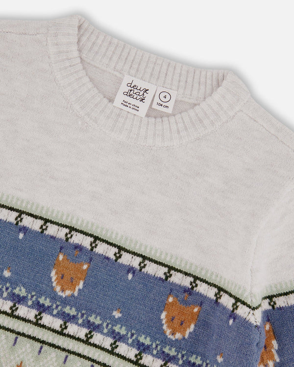 Jacquard Sweater With Fox