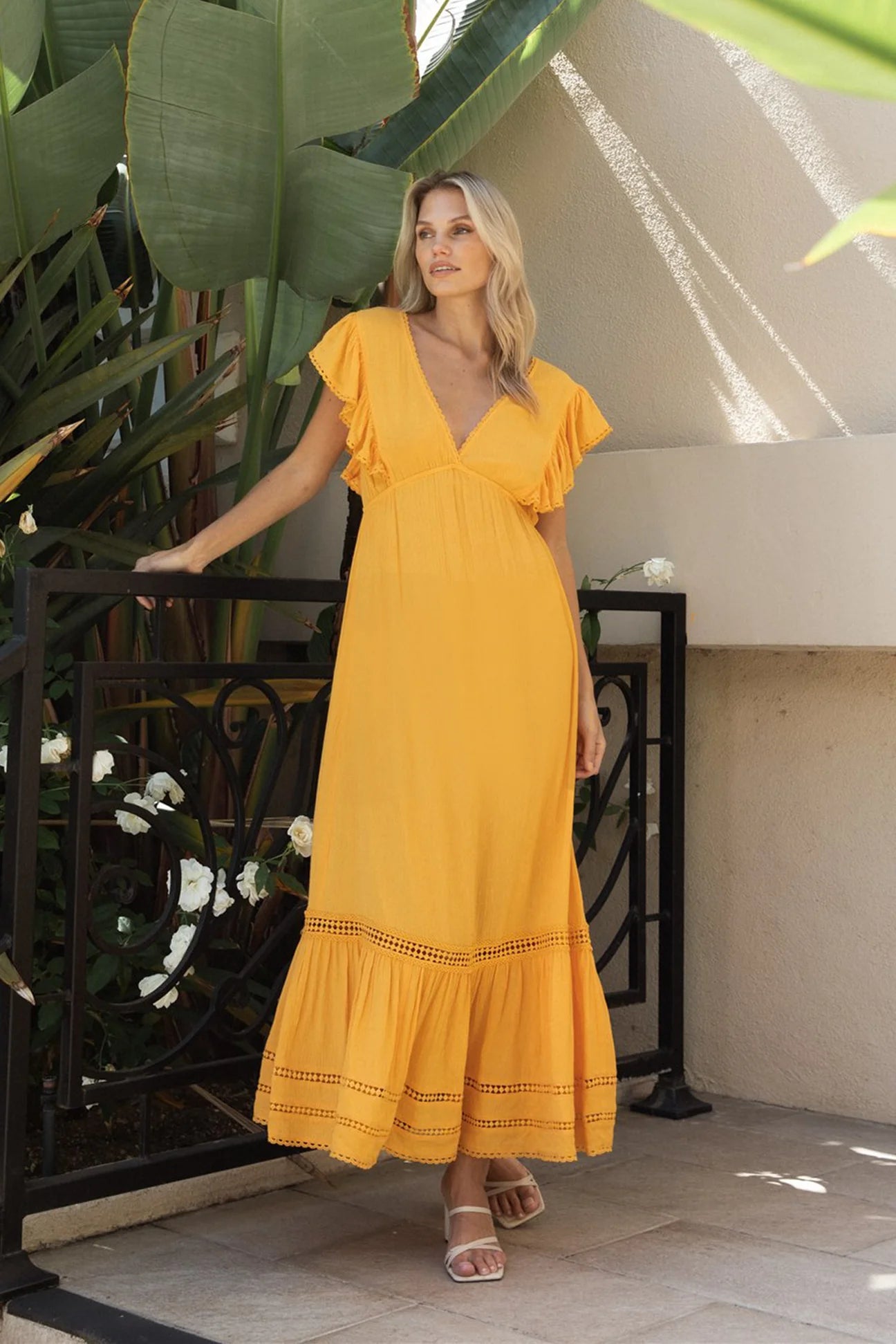 Miami Luxe Ruffle Sleeve Maxi