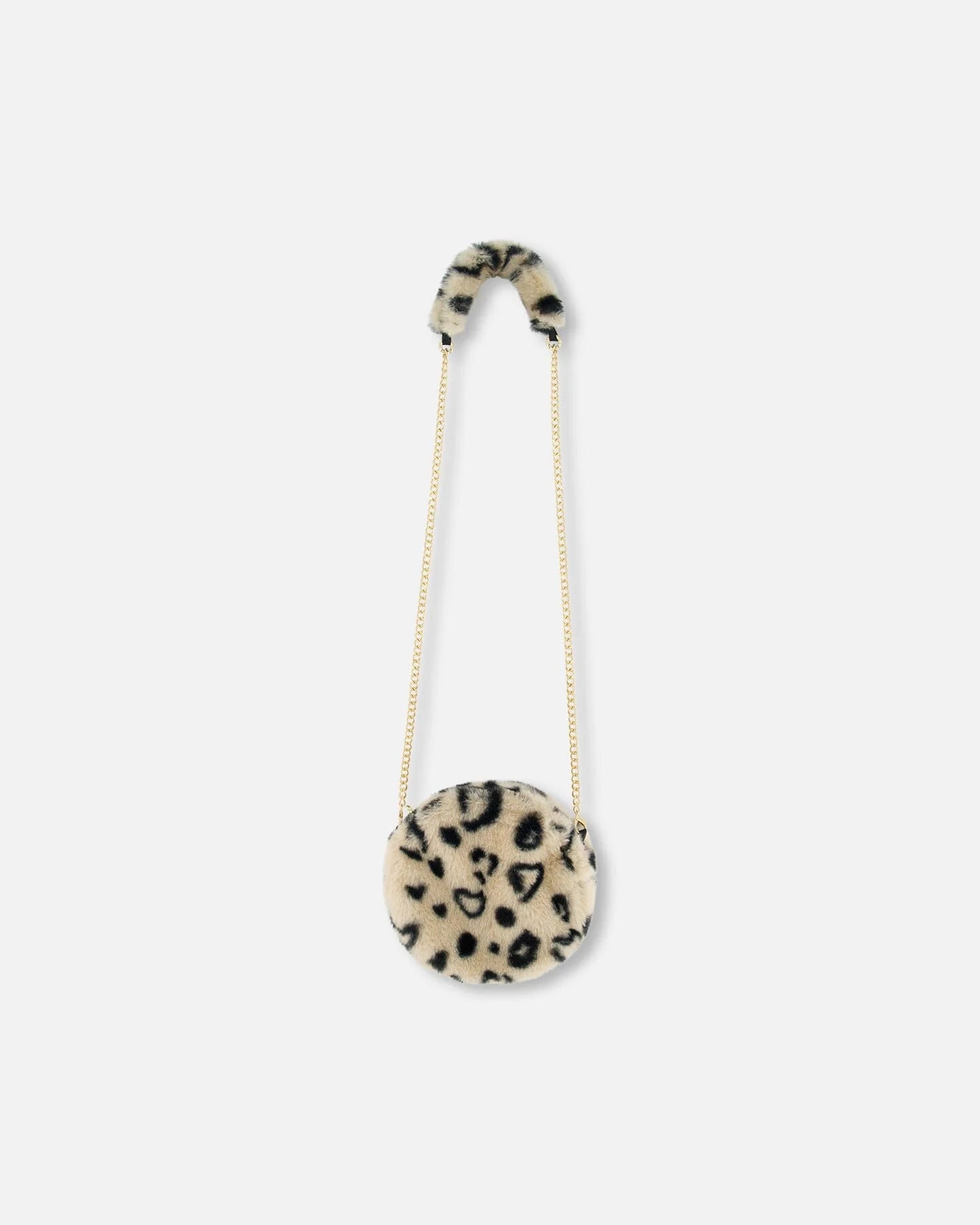 Heart Printed Fur Purse
