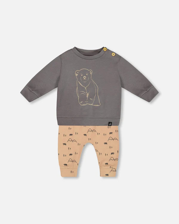 Baby Bear and Mountains Top and Bottom Set