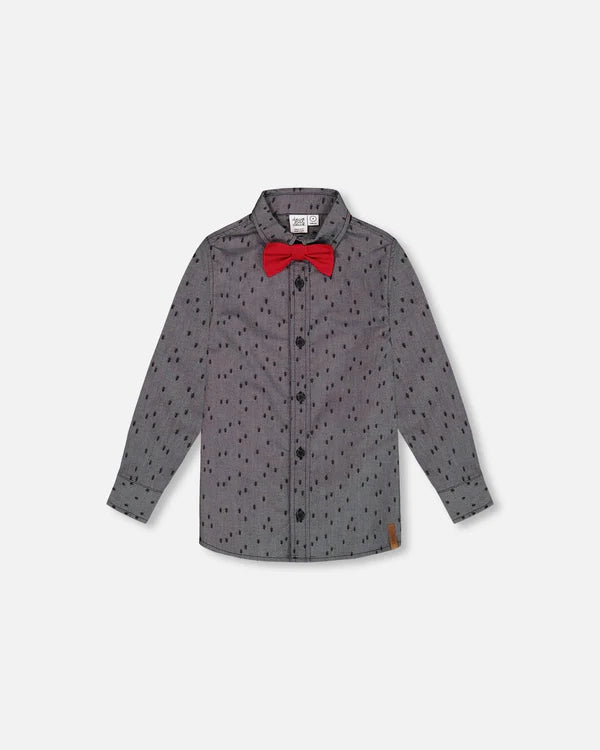 Baby Chambray Shirt With Bow Tie