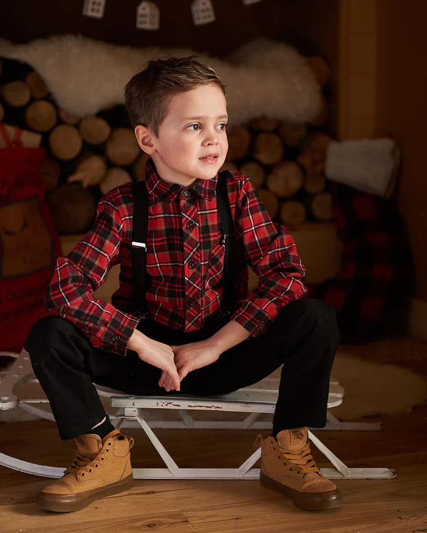 Kids Red Plaid Shirt
