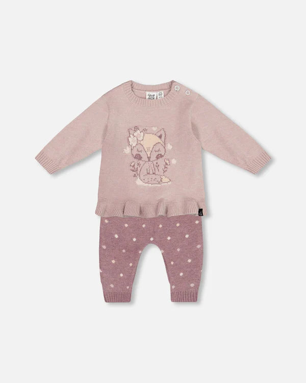 Baby Woodrose Top & Pants Knit Set