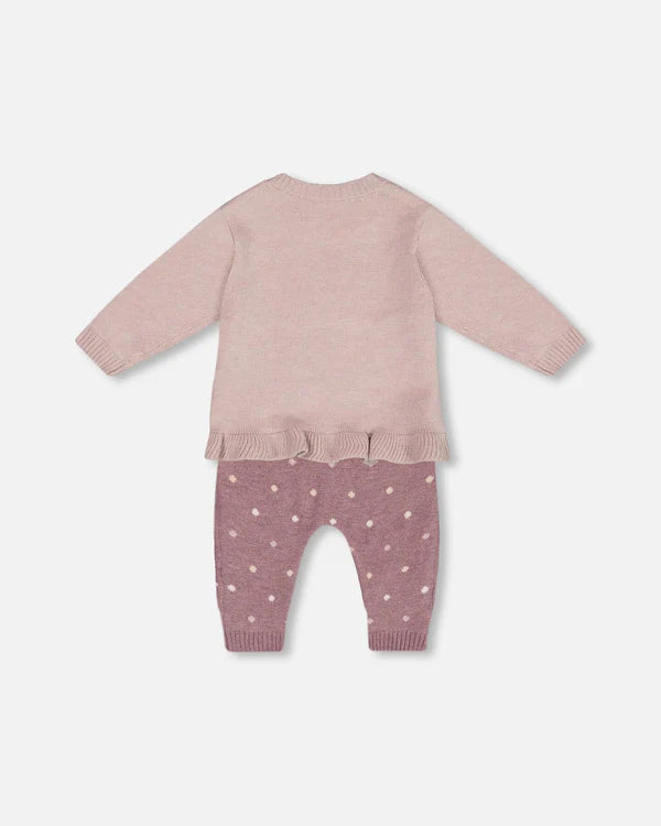 Baby Woodrose Top & Pants Knit Set
