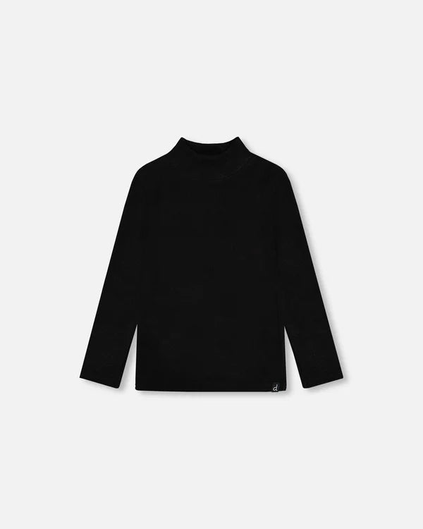 Kids Brushed Rib Mock Neck Long Sleeve Top
