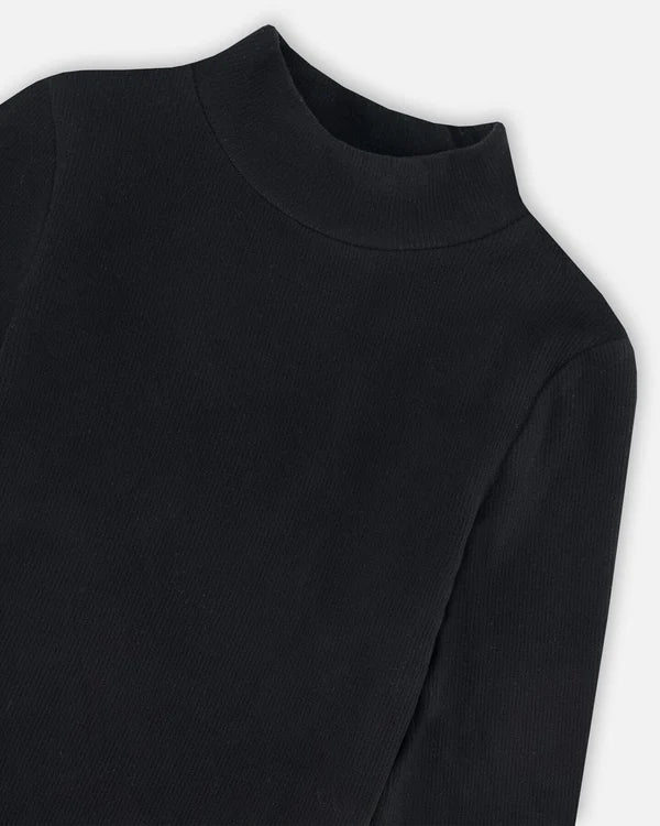 Kids Brushed Rib Mock Neck Long Sleeve Top
