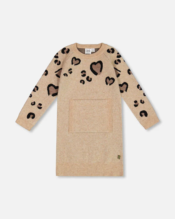 Sweater Dress With Heart Jacquard
