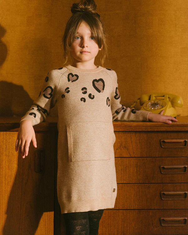 Sweater Dress With Heart Jacquard