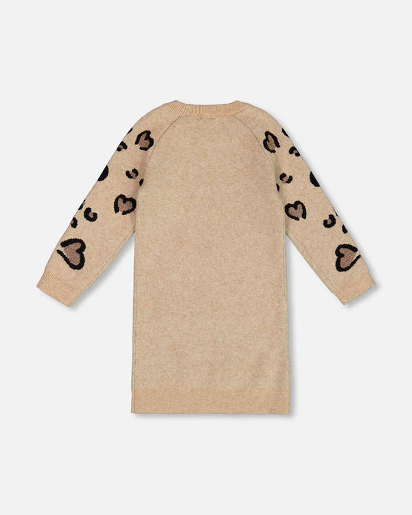 Sweater Dress With Heart Jacquard