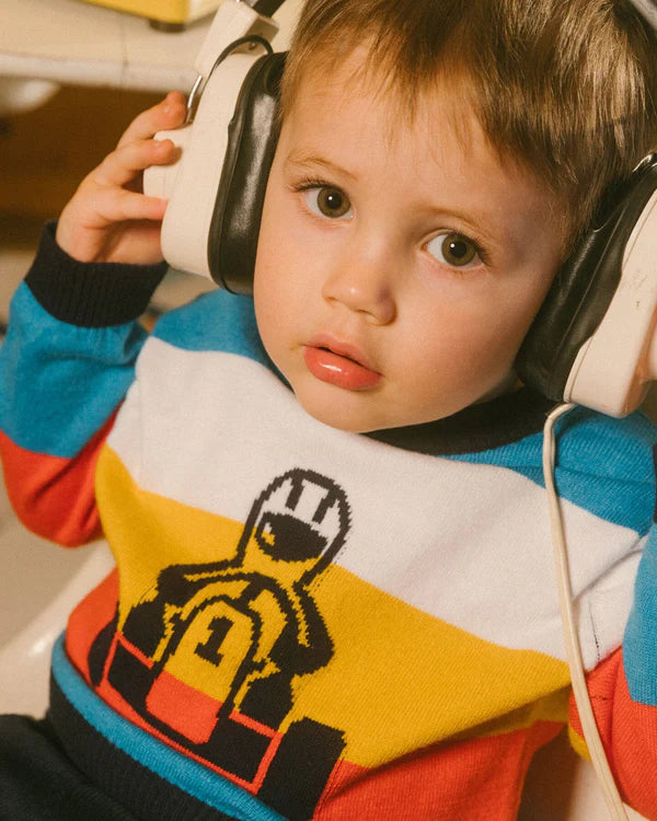 Kids Go-Karting Striped Sweater