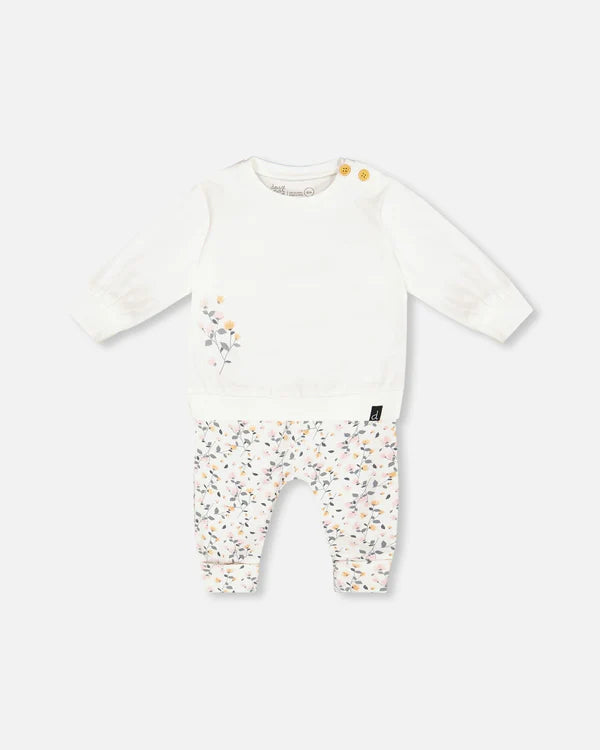 Organic Cotton Top And Printed Pants Set