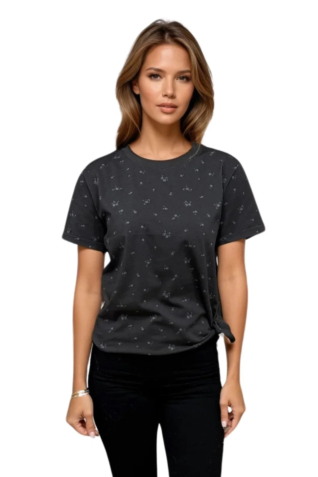 Reign Cuff Sleeve Tie Tee