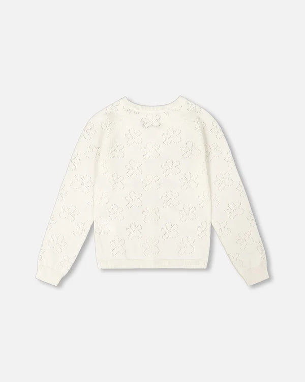 Girls Pointelle Knit Cardigan