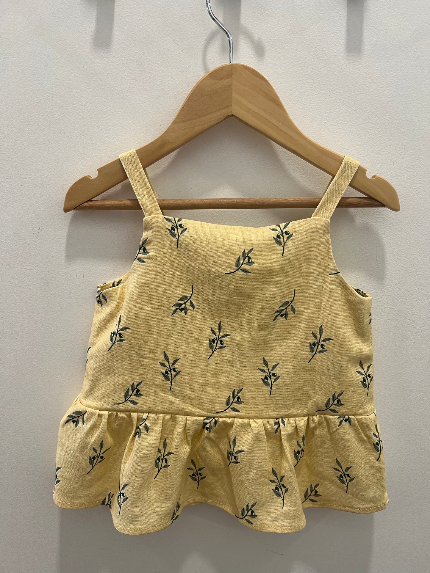 Olive Branch Linen Tank Top