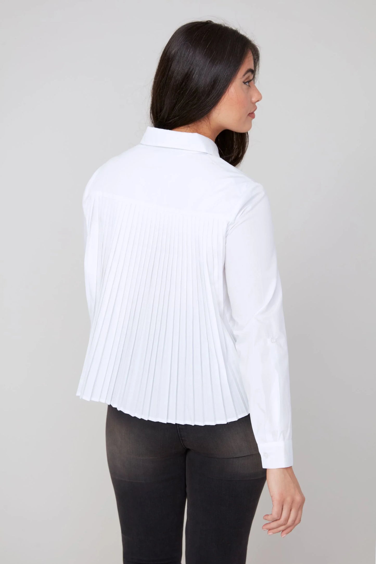 Pleated Blouse with Removable Tie