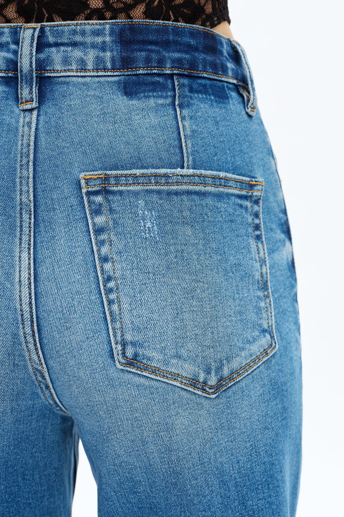 Bella Super High Rise Wide Leg - Medium Blue