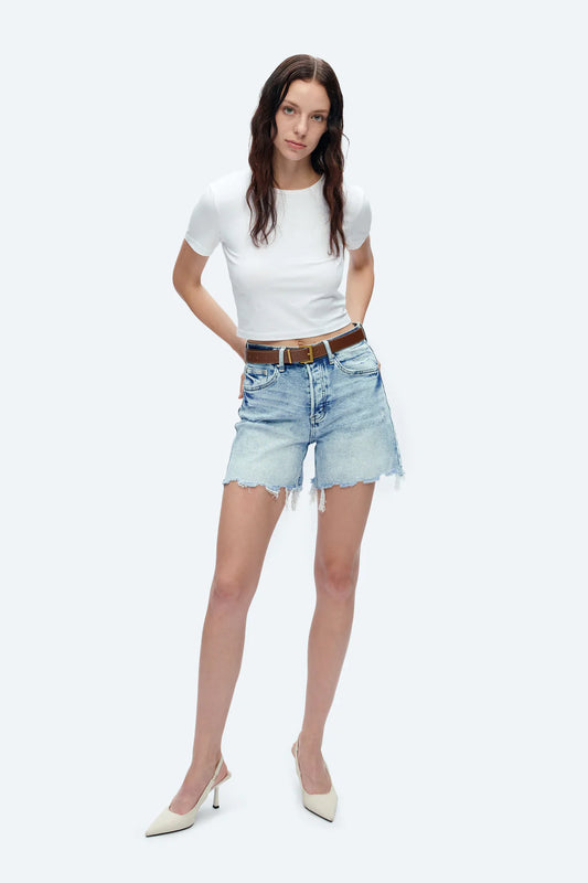 Bella High Rise Distressed Denim Shorts