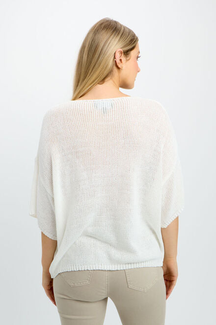 Knit Sweater Top Off White