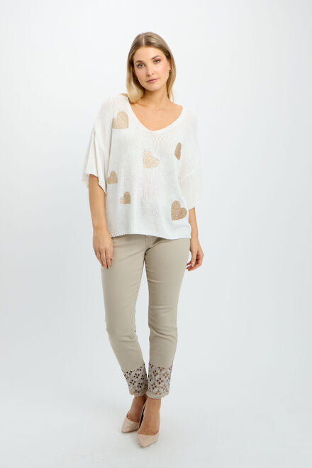 Knit Sweater Top Off White