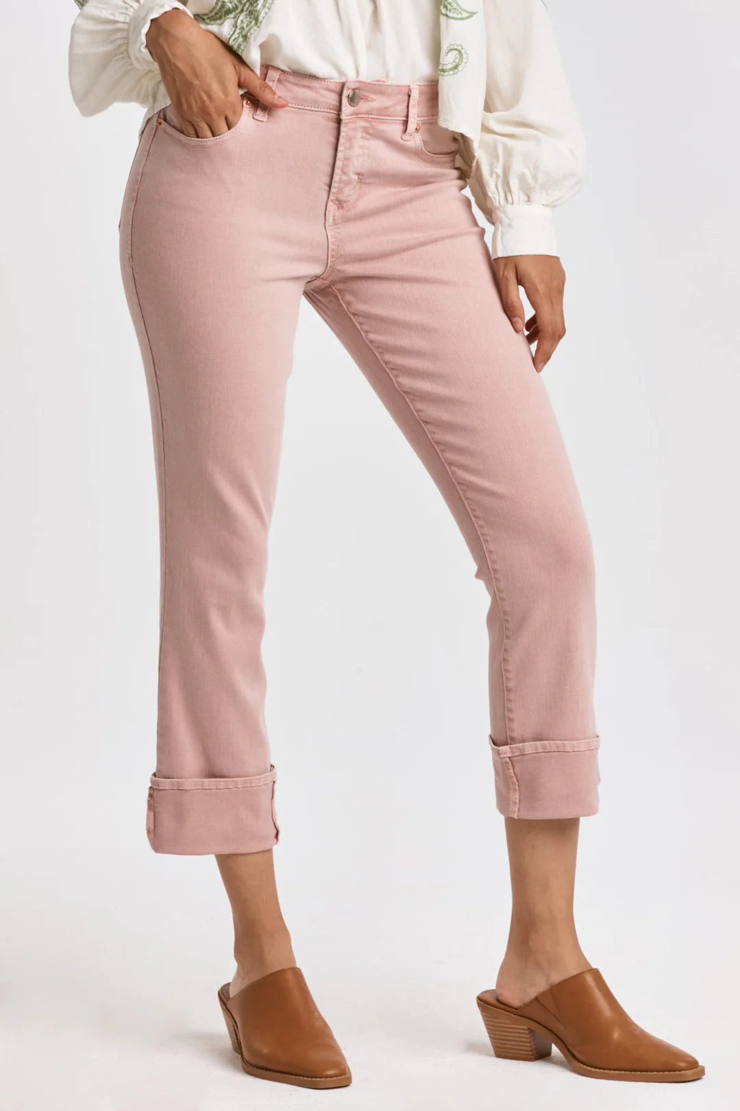 Blaire Blush Cuffed Jeans