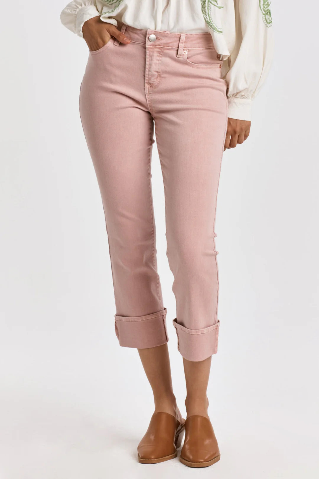 Blaire Blush Cuffed Jeans