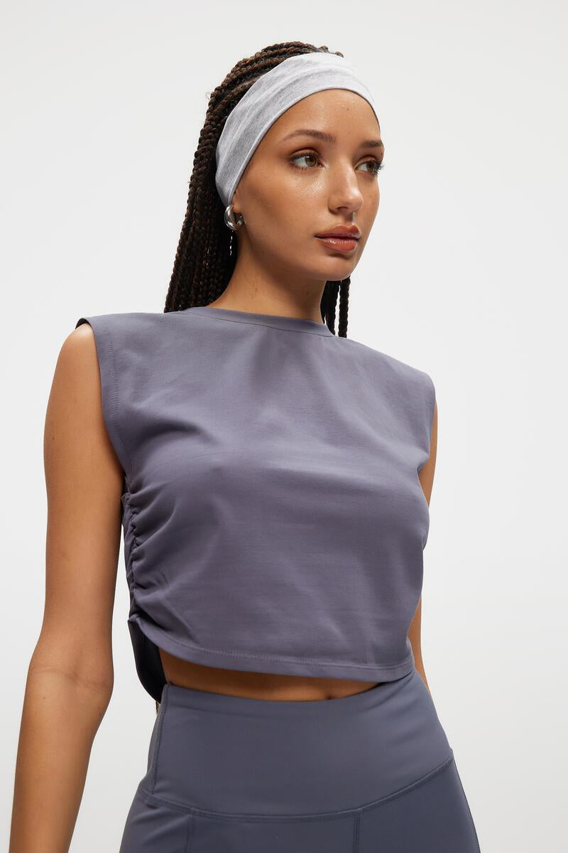 Ruched Sleeveless Tee
