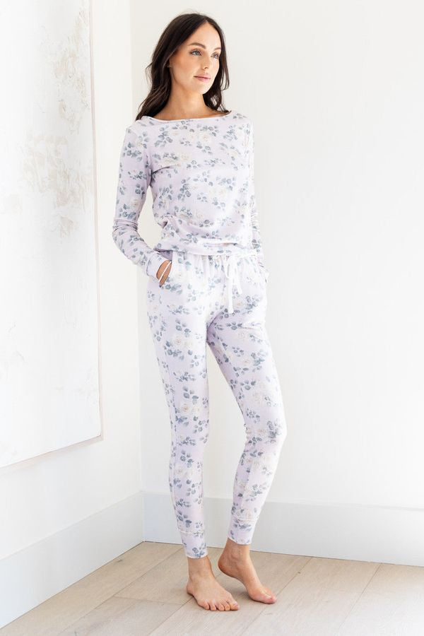 Wildest Dreams Sleep Set White Rose Print