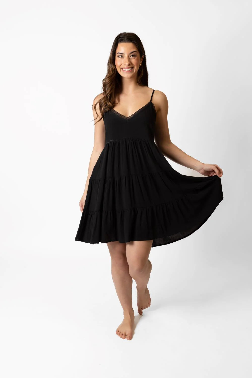 Miami Tiered Strappy Mini Dress